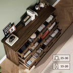 Commode à 8 tiroirs pour chambre à coucher, commode en bois de 55" de large avec poignées métalliques, grande commode meuble TV, commode de rangement pour placard, chambre à coucher