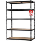 5 Tiers Garage Storage Shelves , 48  L x 24 in W x 72 in Heavy Duty Storage Shelving Racks with Adjustable Shelf for Pantry Warehouse
