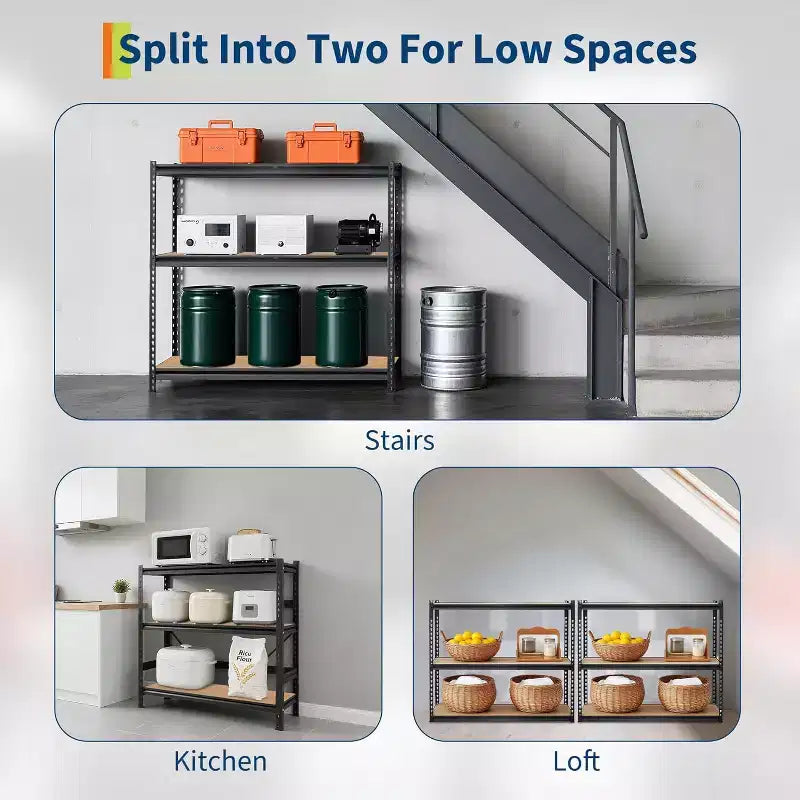Étagères de Rangement de Garage à 5 Niveaux, 48 po L x 24 po L x 72 po H, Étagères de Rangement Robustes avec Étagère Réglable pour Garde-Manger et Entrepôt