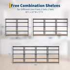Étagères de Rangement de Garage à 5 Niveaux, 48 po L x 24 po L x 72 po H, Étagères de Rangement Robustes avec Étagère Réglable pour Garde-Manger et Entrepôt