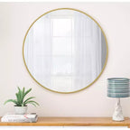 Okak 36/39/42/48IN Modern Round Mirror with Metal Frame, Fog-Proof Bathroom Mirror, Wall Mirror for Bathroom, Living Room, Bedroom