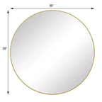 Miroir rond moderne de 36/39/42/48 pouces avec cadre en métal, miroir de salle de bain anti-buée, miroir mural pour salle de bain, salon, chambre à coucher
