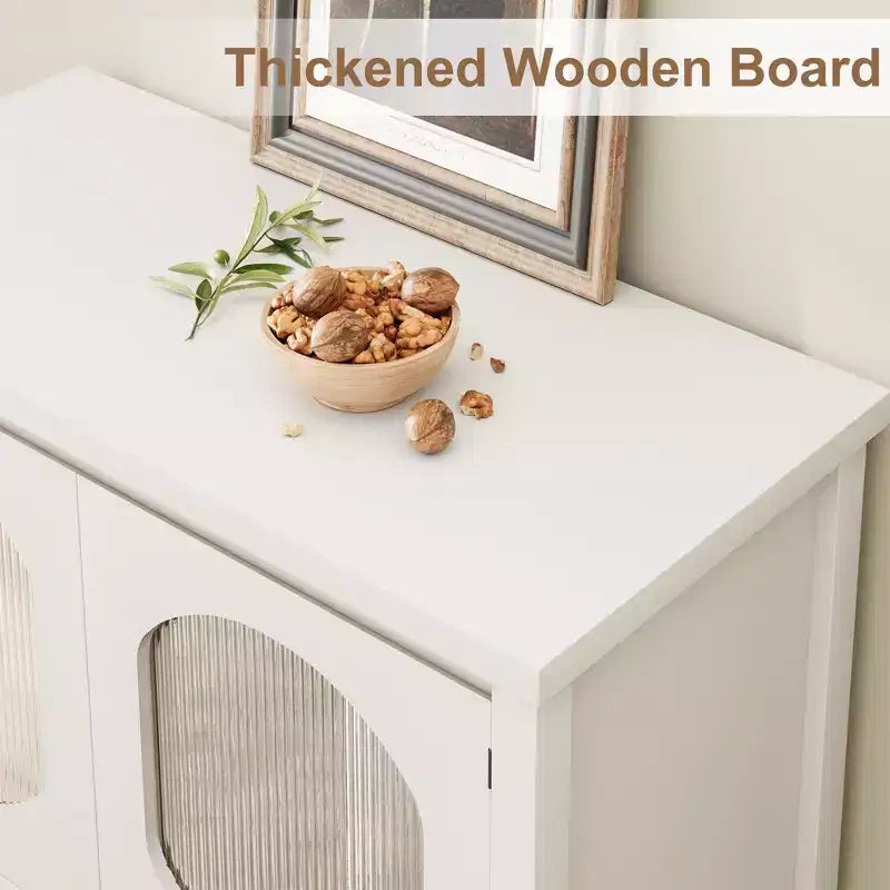 Meuble de bar à café de style ferme avec armoire à 2 portes, petit buffet de cuisine avec étagère ouverte, table d'entrée avec rangement pour la salle à manger, la cuisine, le couloir
