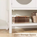 Meuble de bar à café avec armoire à 2 portes, petit meuble de cuisine avec étagère ouverte, console d'entrée avec rangement pour salle à manger, cuisine, couloir