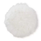 Pouffe en métal tapissé de fausse fourrure Blanc/Doré