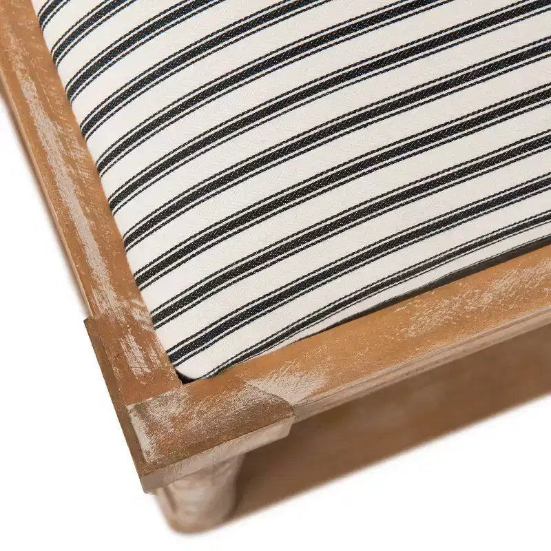 Banc Rembourré Aspect Vieilli Naturel : Style Cottage, Étagère de Rangement, Revêtement Polyester, Cadre en Bois