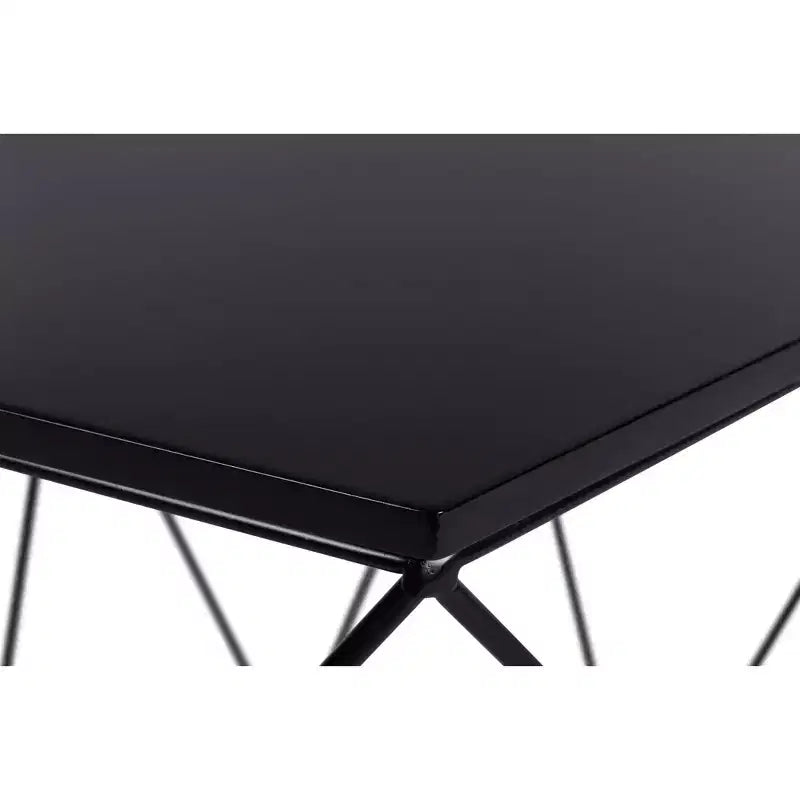 Table d'appoint géométrique noir minuit : hexagonale, cadre en fer, aucun assemblage requis