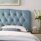 Tête de lit capitonnée en velours Queen Diamond