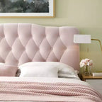 Tête de lit capitonnée en velours Queen Diamond