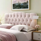Tête de lit capitonnée en velours Queen Diamond