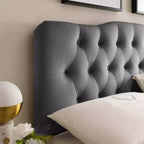 Tête de lit capitonnée en velours Queen Diamond