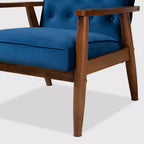 Fauteuil de salon en bois rembourré de velours