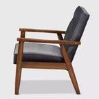 Fauteuil de salon en bois rembourré de velours