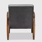 Fauteuil de salon en bois rembourré de velours