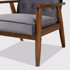 Fauteuil de salon en bois rembourré de velours