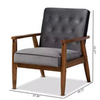 Fauteuil de salon en bois rembourré de velours