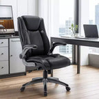 Office Desk Chair, PU Leather Executive Chair with Adjustable Lumbar Support, Task Chair for Home