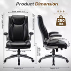 Chaise de bureau, chaise de direction en cuir PU avec soutien lombaire réglable, chaise de travail pour la maison