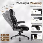 Chaise de bureau, chaise de direction en cuir PU avec soutien lombaire réglable, chaise de travail pour la maison
