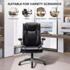 Chaise de bureau, chaise de direction en cuir PU avec soutien lombaire réglable, chaise de travail pour la maison