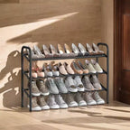 Expandable Shoe Rack, 3 Tier Shoe Rack Shelf, Adjustable Shoe Organizer Storage for 20 Pairs of Shoes, Metal Free Standing Shoe Racks