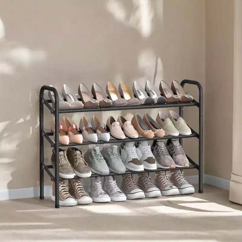 Étagère à chaussures extensible, étagère à chaussures 3 niveaux, organiseur de chaussures réglable pour 20 paires de chaussures, étagères à chaussures autoportantes en métal