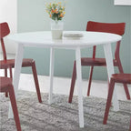 Table à manger ronde contemporaine, blanche