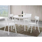 Table à manger ronde contemporaine, blanche