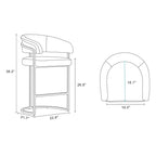Tabouret de bar à hauteur de comptoir moderne en similicuir