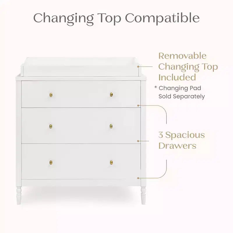 Commode à 3 tiroirs avec plan à langer