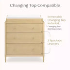 Commode à 3 tiroirs avec plan à langer