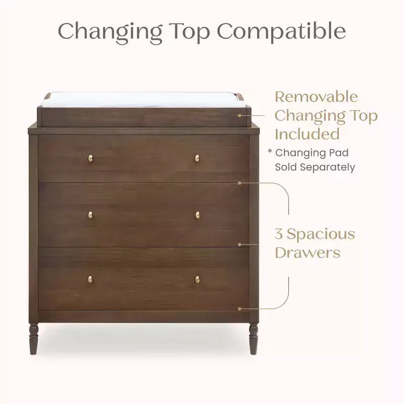 Commode à 3 tiroirs avec plan à langer