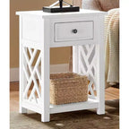 Table d'appoint en bois avec étagère de rangement