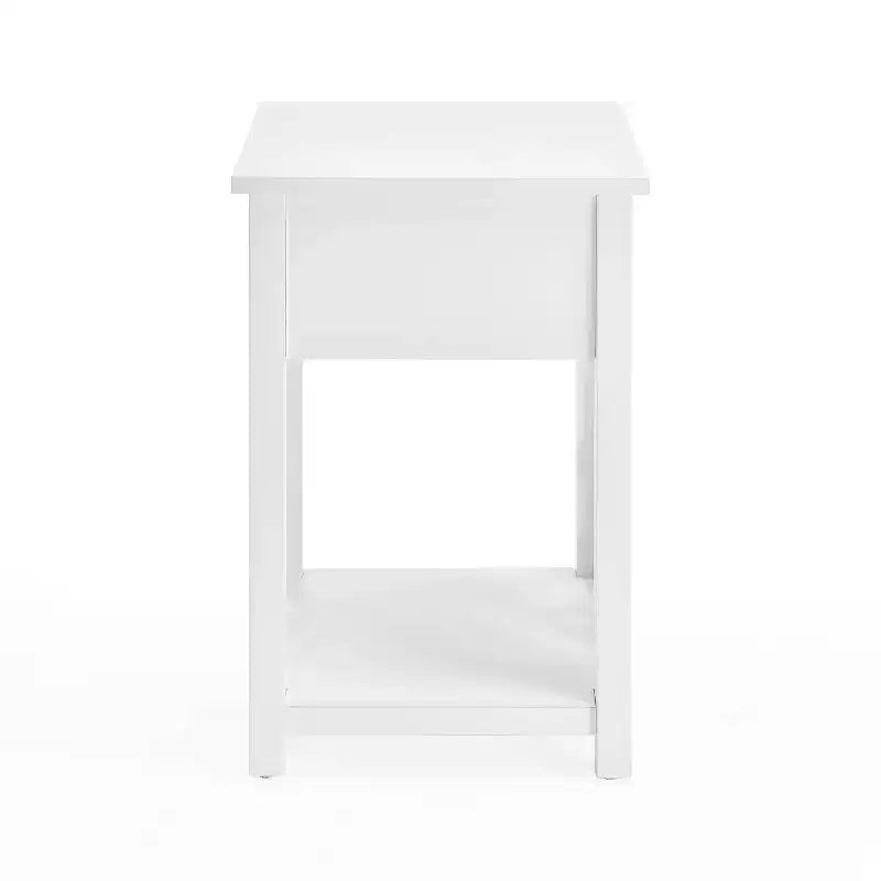 Table d'appoint en bois avec étagère de rangement