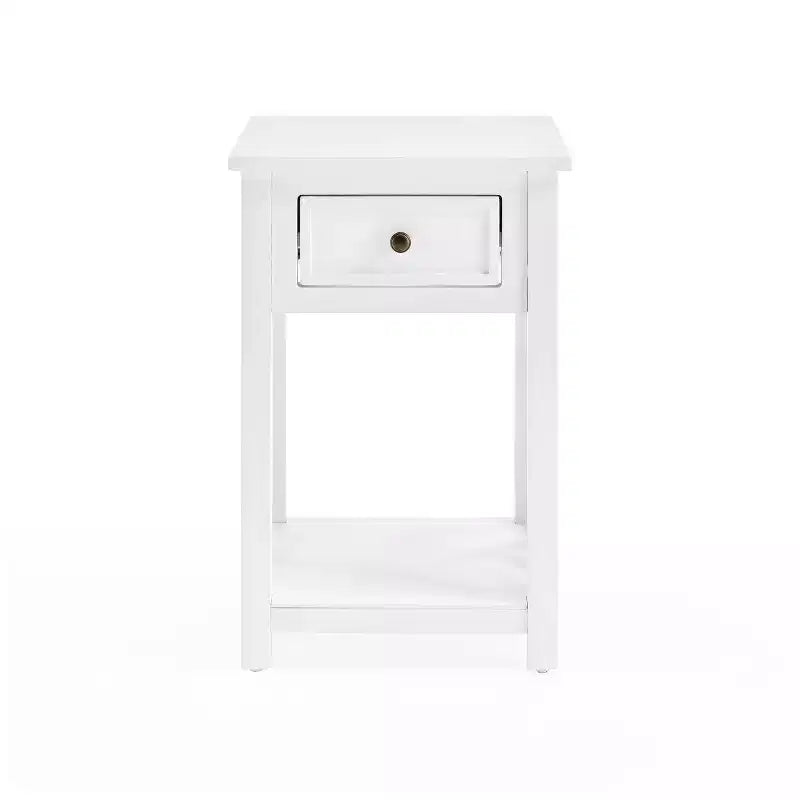 Table d'appoint en bois avec étagère de rangement