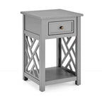Alaterre Furniture Middlebury Wood End Table with Storage Shelf