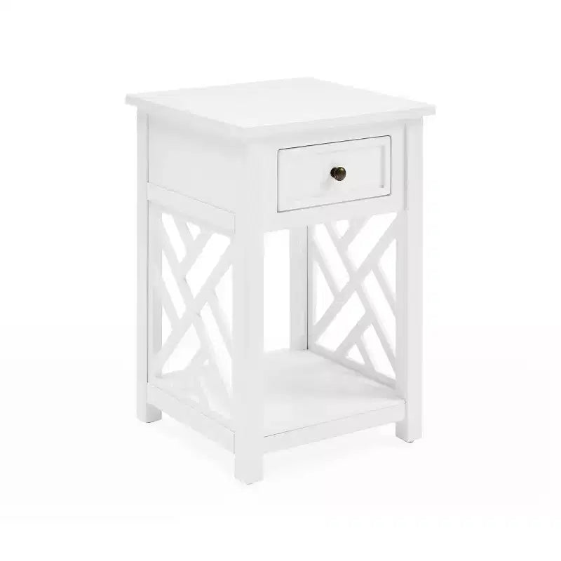 Table d'appoint en bois avec étagère de rangement